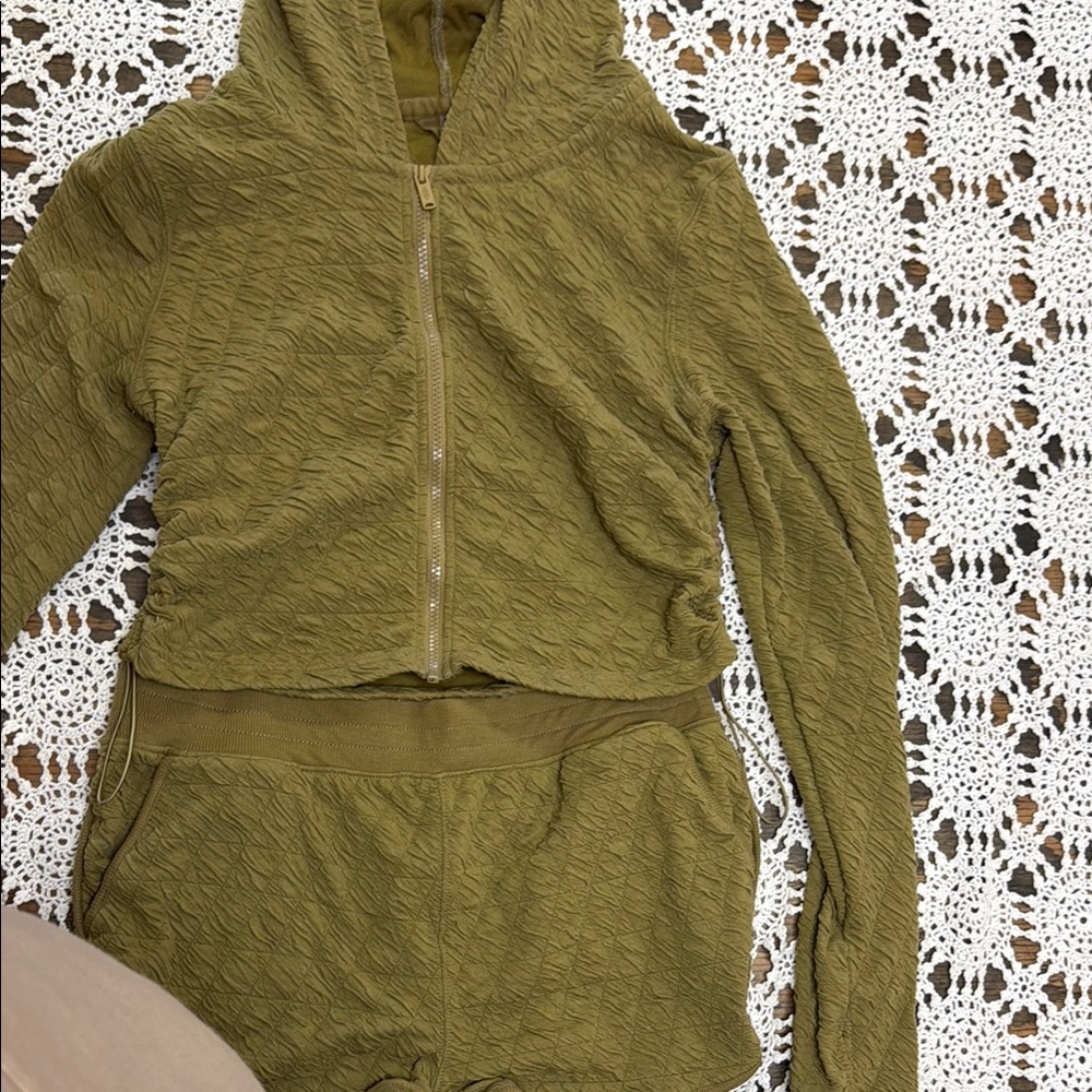 Free people two piece zip up set